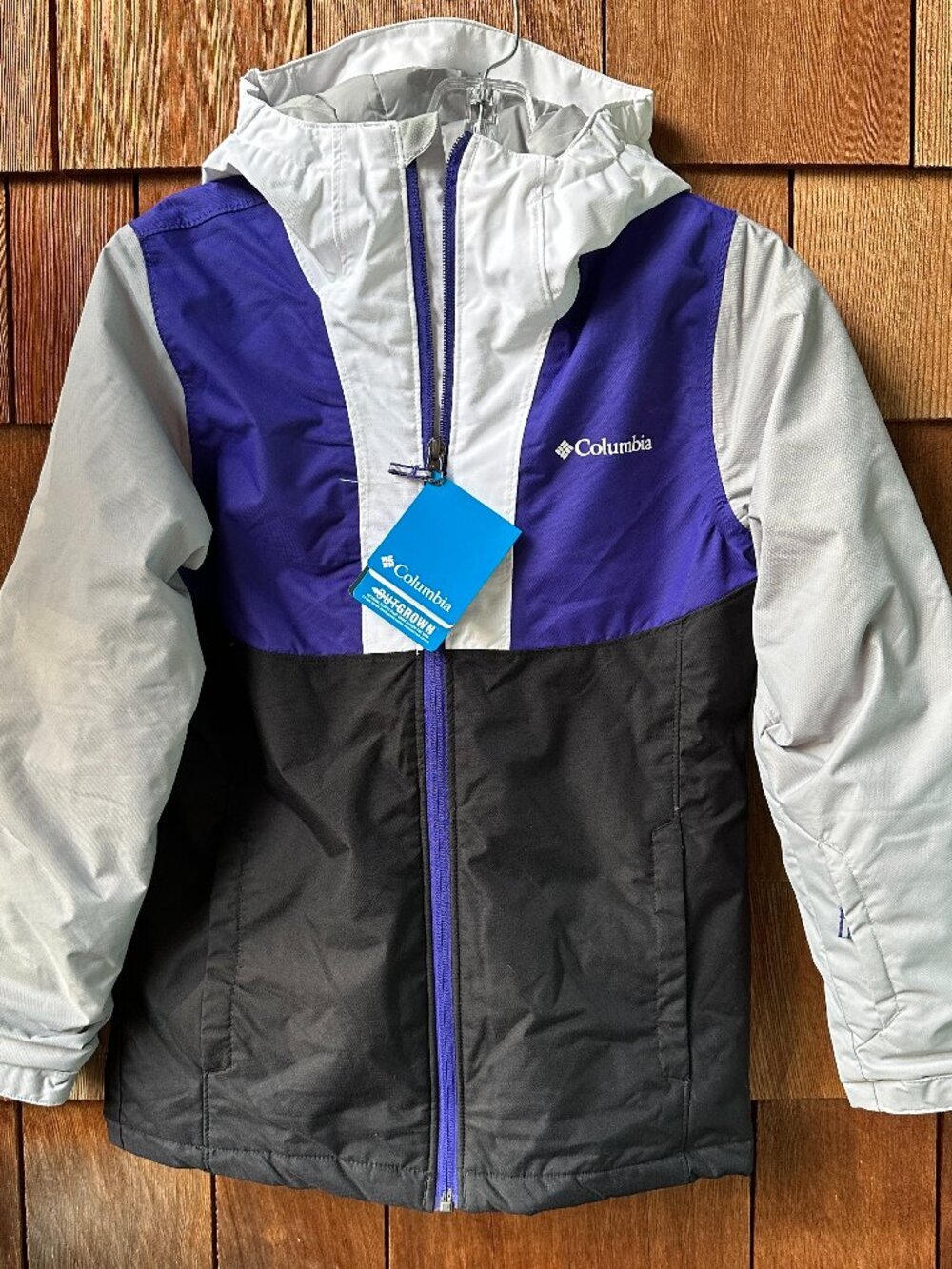 NWT Columbia Grey/Purple/White Timber Turner Omni-heat Jacket in Youth Medium